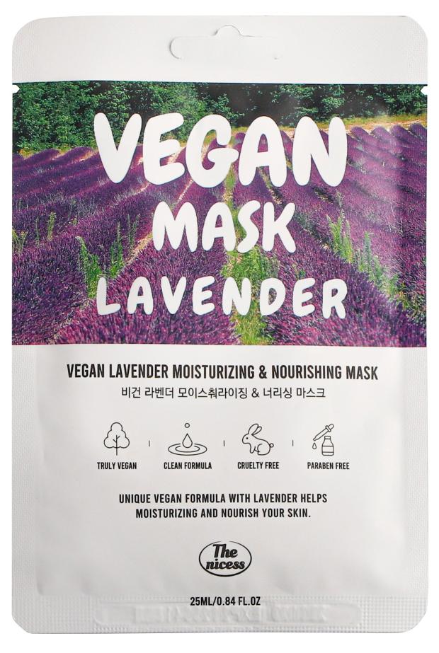 

Маска для лица The nicess Vegan увлажнение и питание с лавандой тканевая, 25 мл