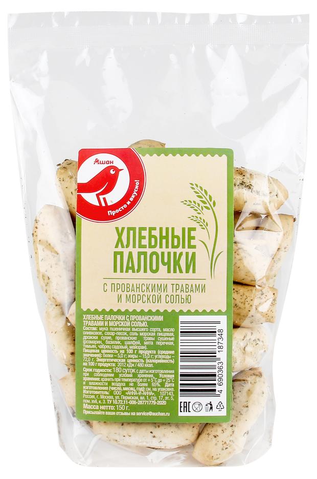 

Хлебные палочки АШАН Красная птица с прованскими травами, 150 г