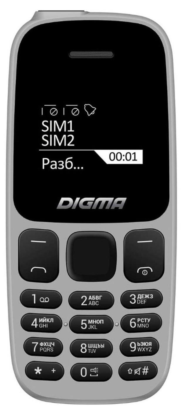 

Мобильный телефон DIGMA Linx A106 32Mb 2Sim серый 68x98 мм, 1.44"