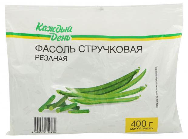 Фасоль зеленая стручковая Каждый день резаная замороженная, 400 г фасоль стручковая быстрозамороженная hortex резаная 400 г