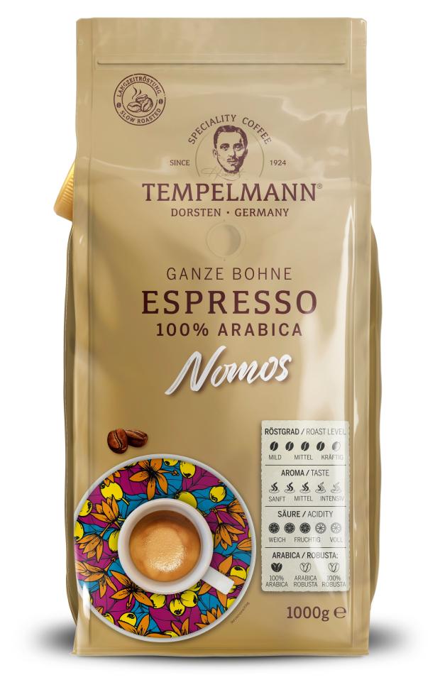 Кофе зерновой Tempelmann Nomos Espresso, 1000 г Кофе зерновой Tempelmann Nomos Espresso, 1000 г фото