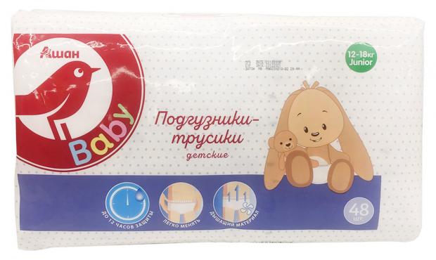 

Трусики-подгузники АШАН junior (12-18 кг) 4+ размер, 48 шт
