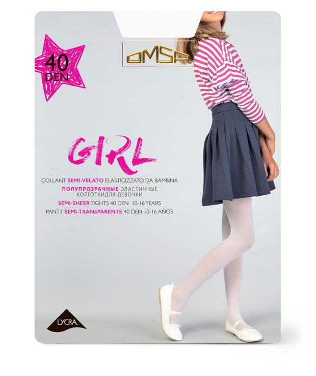 

Колготки детские Omsa Kids Girl 40 bianco, р 9-12 лет
