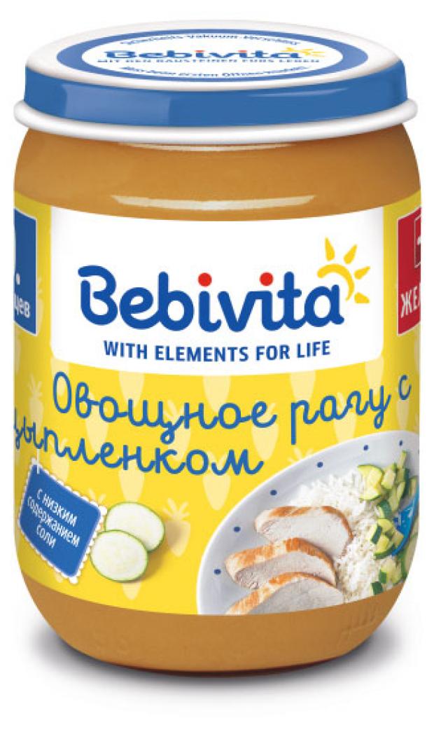 

Пюре Bebivita Картофель и морковь с цыпленком с 9 мес., 190 г