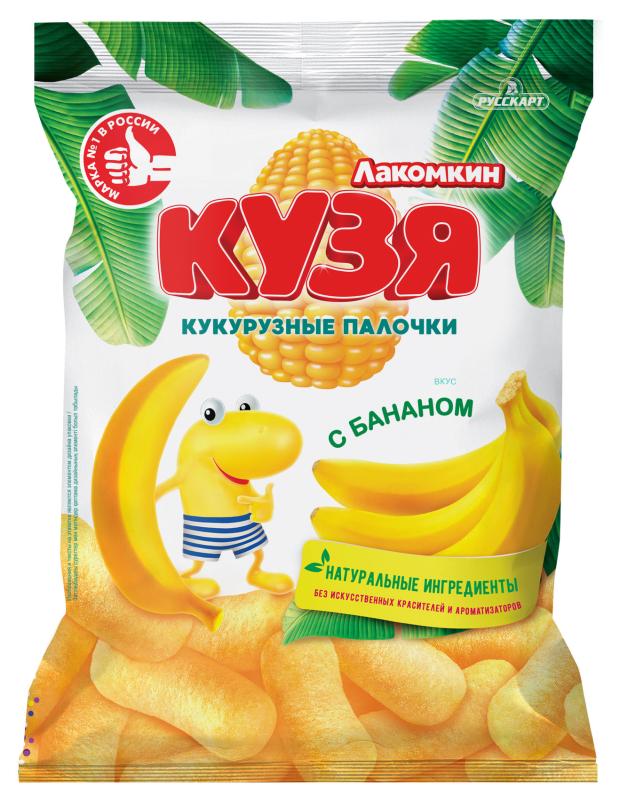 цена Палочки кукурузные Русскарт КУЗЯ Лакомкин со вкусом банана, 50 г