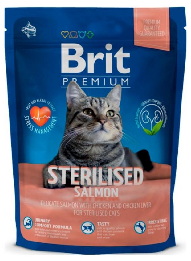 

Сухой корм для кастрированных котов и стерилизованных кошек Brit Premium лосось, 800 г