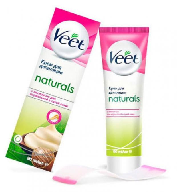 Крем для депиляции Veet Naturals с маслом виноградной косточки, 100 мл средства для бритья и депиляции veet полоски восковые с маслом ши naturals