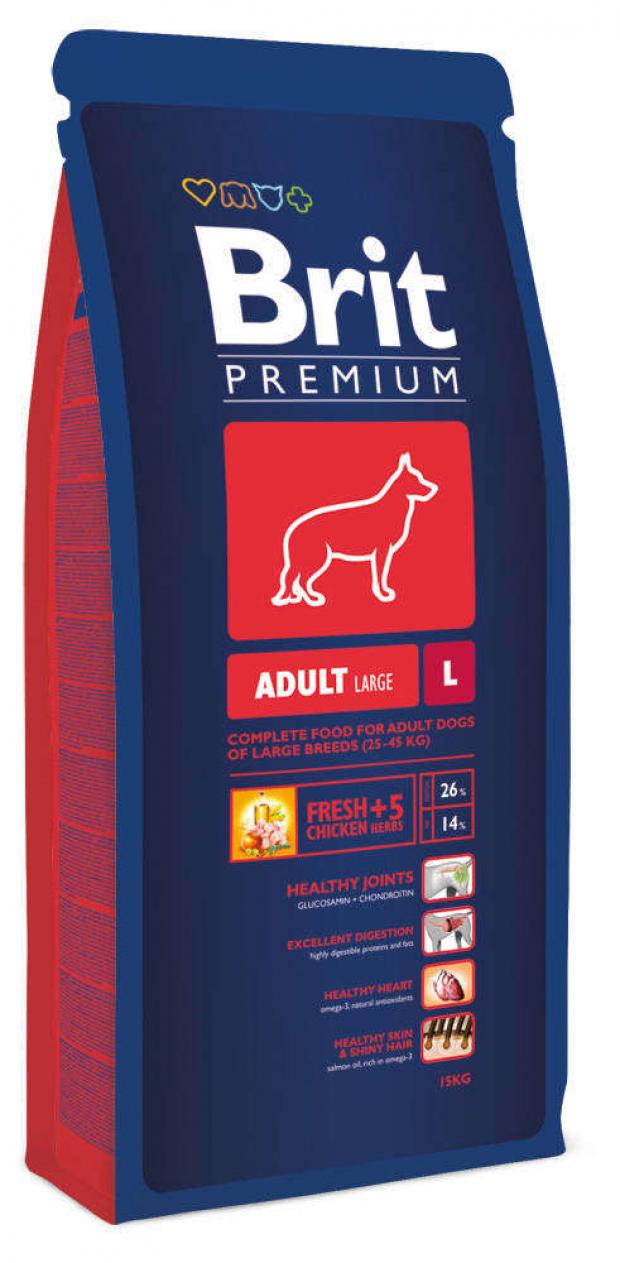 

Сухой корм для собак крупных пород Brit Premium Adult L курица, 8 кг