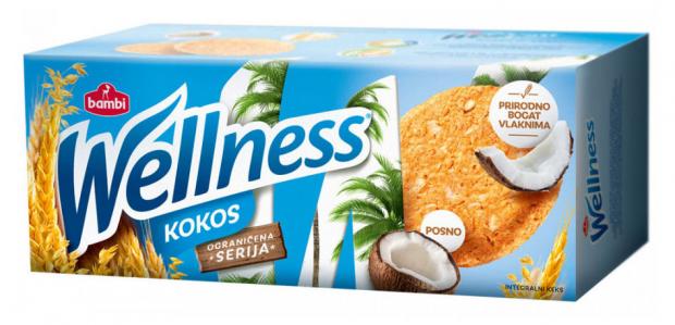 

Печенье Wellness цельнозерновое с кокосом и витаминами, 210 г