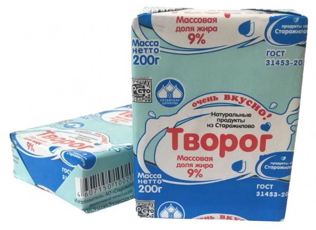 Творог Продукты из Старожилово 9% БЗМЖ, 200 г