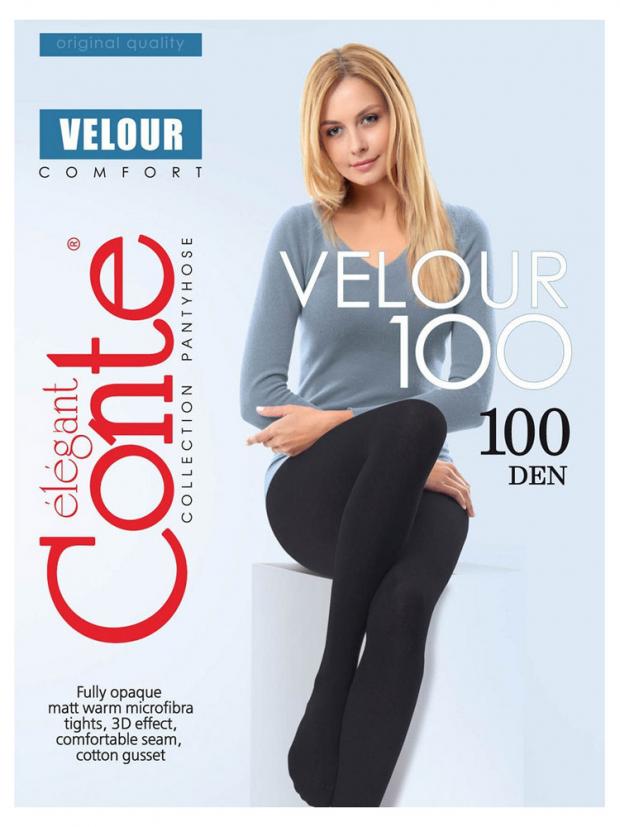 Колготки Conte VELOUR 100 nero, размер 3