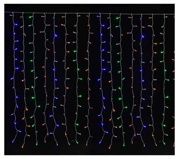 

Гирлянда электрическая Actuel Бахрома 240 LED ламп уличная разноцветный, 1,5х1,4 м