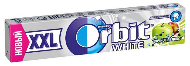 

Резинка жевательная Orbit XXL White Сочное яблоко без сахара, 20 г