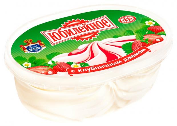 

Мороженое «Юбилейное» ванильное с клубничным джемом ванна, 450 г