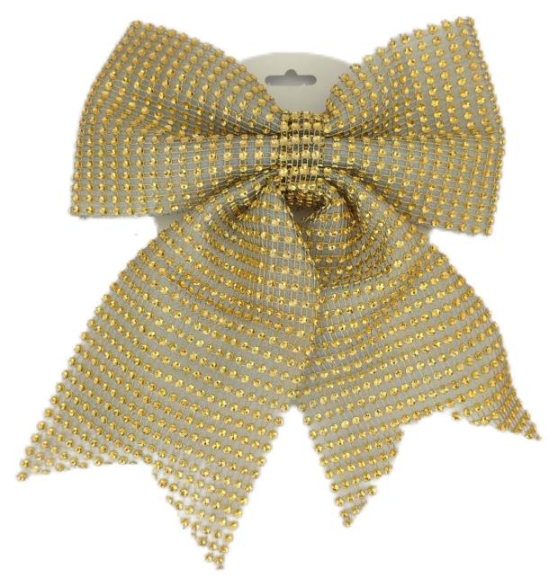 

Декорация Бант золотой с глитером, 24 см