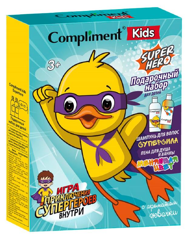 

Набор подарочный для детей Compliment kids Superhero c ароматом жвачки шампунь 200 мл + пена для ванны 200 мл