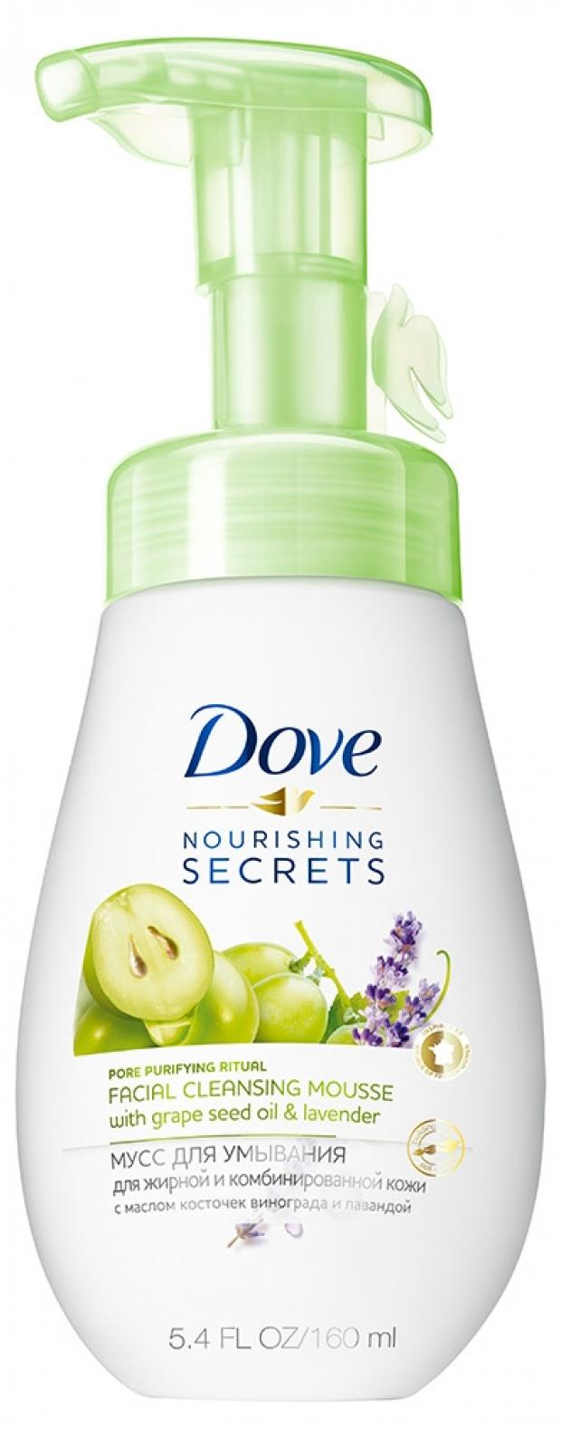 

Мусс для умывания Dove с маслом косточек винограда и лавандой, 160 мл