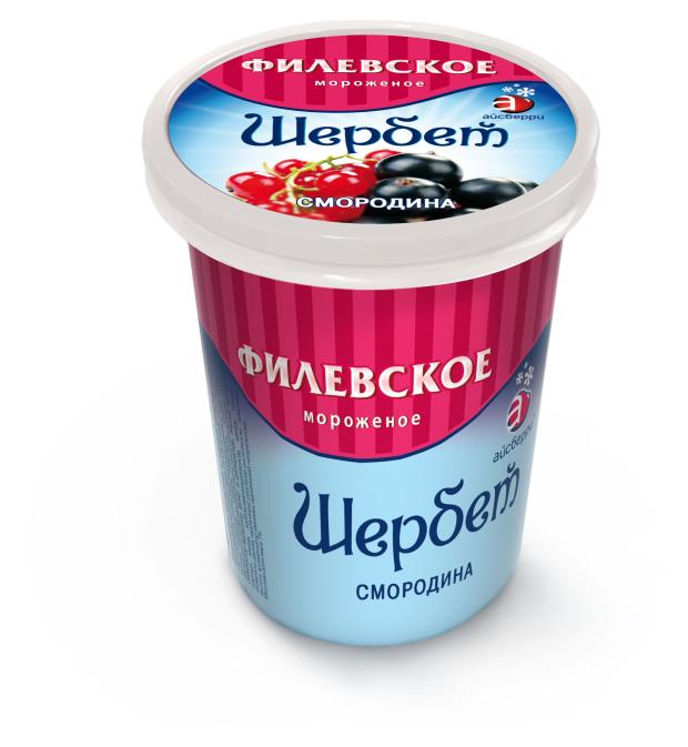 Мороженое молочное Щербет Филевское с чёрной смородиной 80 г 49₽