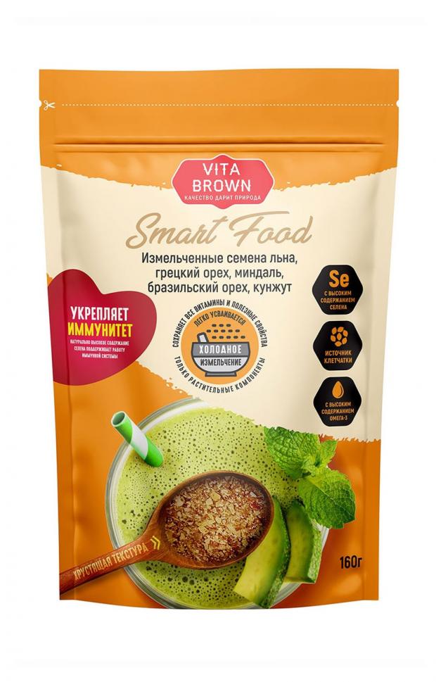 Смесь орехов и семечек Vita Brown Smart Food измельченная, 160 г