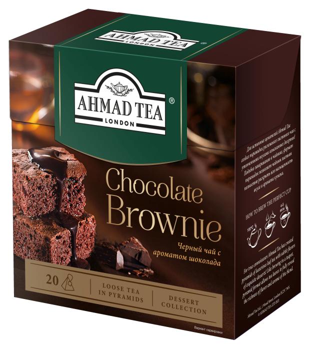 Чай черный Ahmad Tea Шоколадный брауни листовой в пирамидках, 20 х 1,8 г