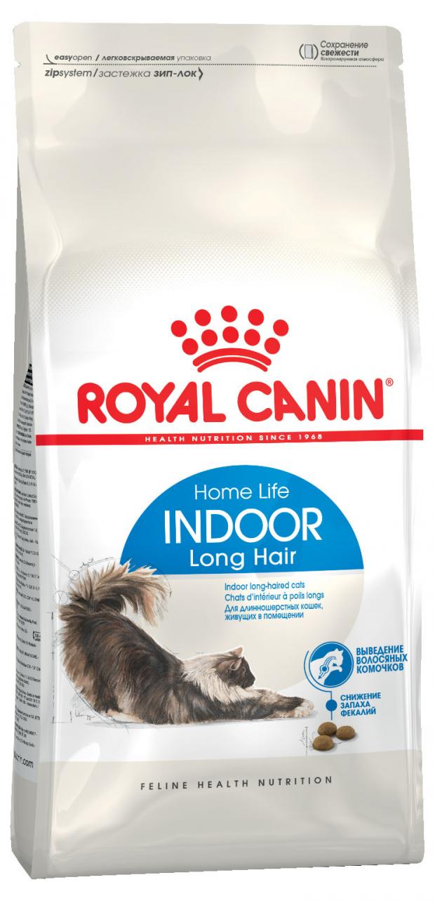 Сухой корм для длинношерстных кошек Royal Canin Indoor Long Hair, 2 кг