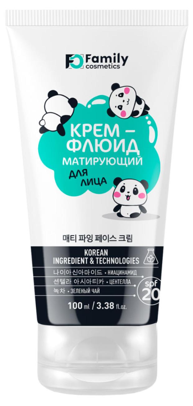 

Крем-флюид для лица Family Cosmetics матирующий Spf 20, 100 мл