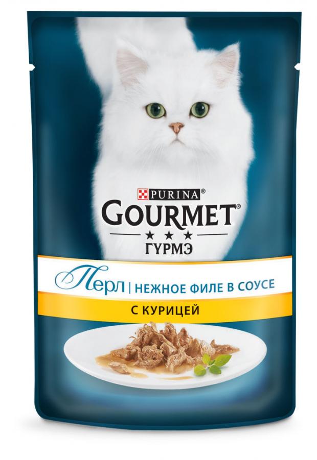 

Корм для кошек Gourmet Perle Нежное филе с курицей в соусе, 85 г