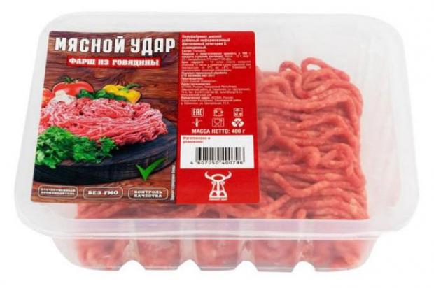 Фарш говяжий Мясной удар, 400 г