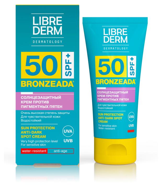 Крем для лица и тела Librederm Bronzeada против пигментных пятен солнцезащитный SPF50, 50 мл