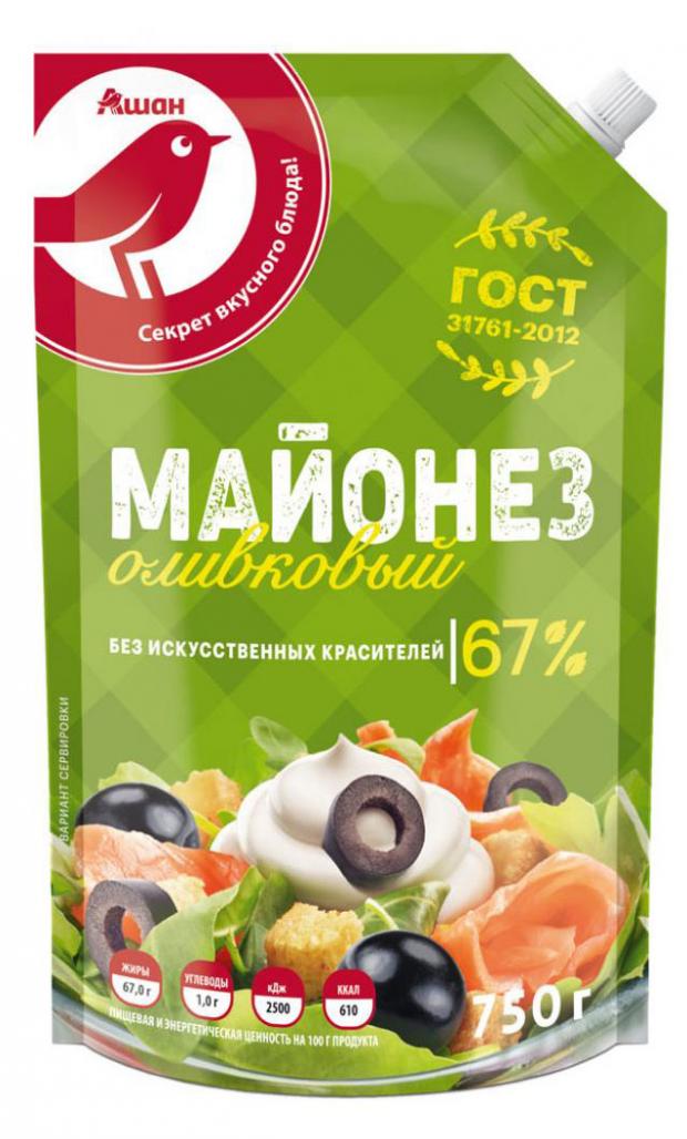 

Майонез АШАН Оливковый 67%, 750 мл