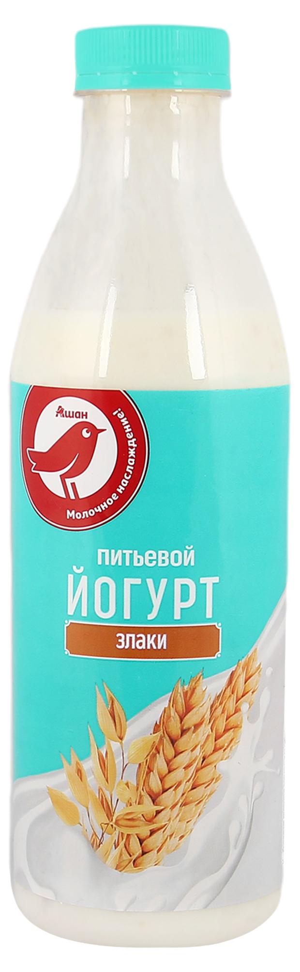 Йогурт питьевой АШАН Красная птица со злаками 2,5% 750 мл