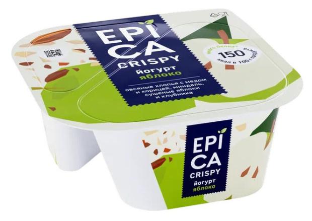Йогурт EPICA Crispy с яблоком и смесью мюсли миндаля сушеных яблок 5,7% БЗМЖ, 138 г