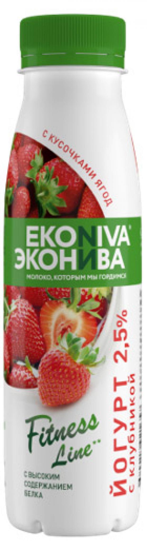 

Йогурт питьевой EkoNiva Fitness Line клубника 2,5%, 300 г