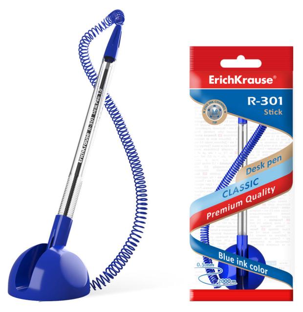 

Ручка шариковая настольная ErichKrause R-301 Desk Pen 1,0 мм синяя