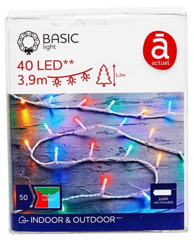 

Электрогирлянда Actuel на батарейках 40 LED, 3,9 м