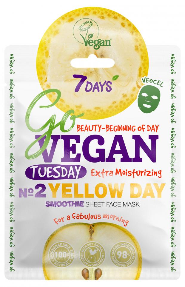 

Тканевая Smoothie маска для лица Go Vegan 7 Days Tuesday Yellow Day, 25 г
