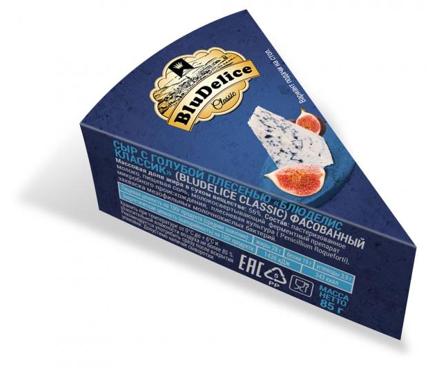 Сыр мягкий BluDelice Classic с голубой плесенью 56% БЗМЖ, 85 г