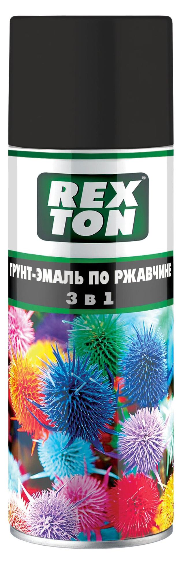 

Грунт-эмаль по ржавчине Rexton 3 в 1 черный, 520 мл