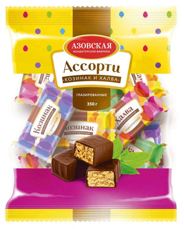 

Конфеты «Азовская кондитерская фабрика» козинак и халва глазированные, 350 г