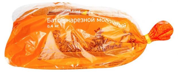 Батон Покровский хлеб Нарезной молочный нарезка, 200 г