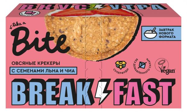 

Крекеры овсяные Take a Bite с семенами льна и чиа, 200 г