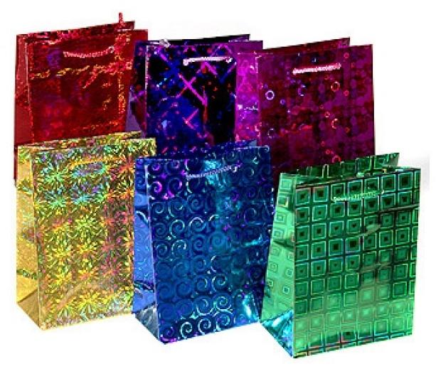 Пакет голографический Grand Gift полусредний, 14х11х6 см