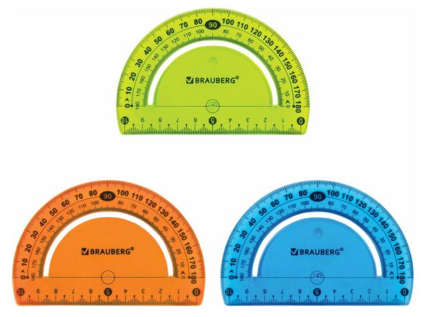Транспортир BRAUBERG гибкий 180, 10 см