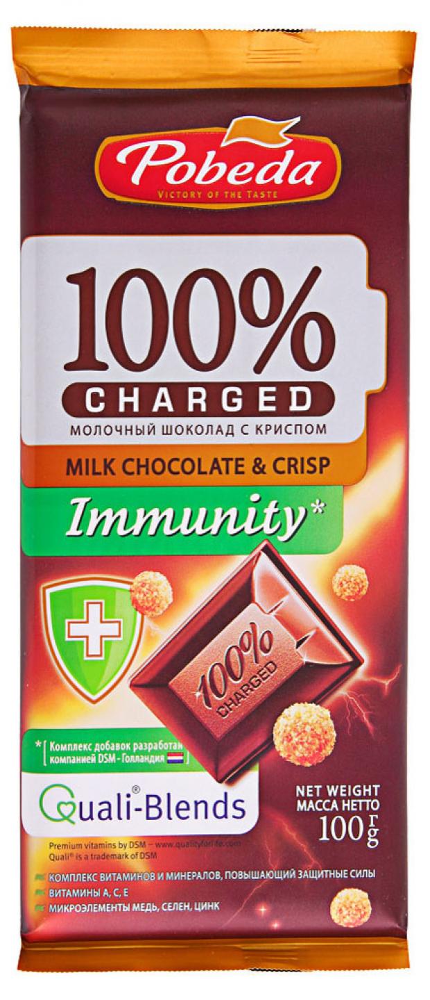 

Шоколад молочный «Победа вкуса» Charged Immunity с криспом, 100 г