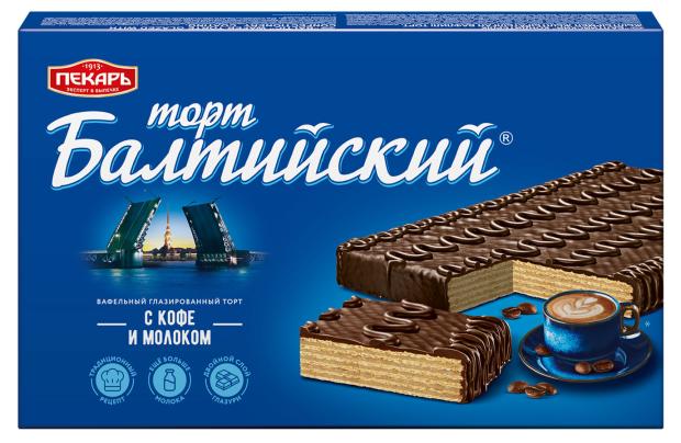 

Торт вафельный Пекарь Балтийский глазированный, 320 г