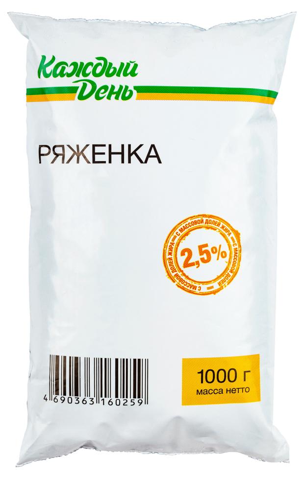 Ряженка Каждый день 2,5% БЗМЖ, 1 л