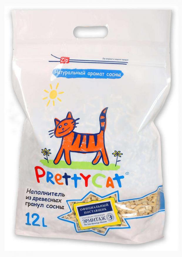 Наполнитель PrettyCat Wood Granules для кошачьих туалетов древесный, 12 л древесный впитывающий наполнитель для кошачьих туалетов 25 л