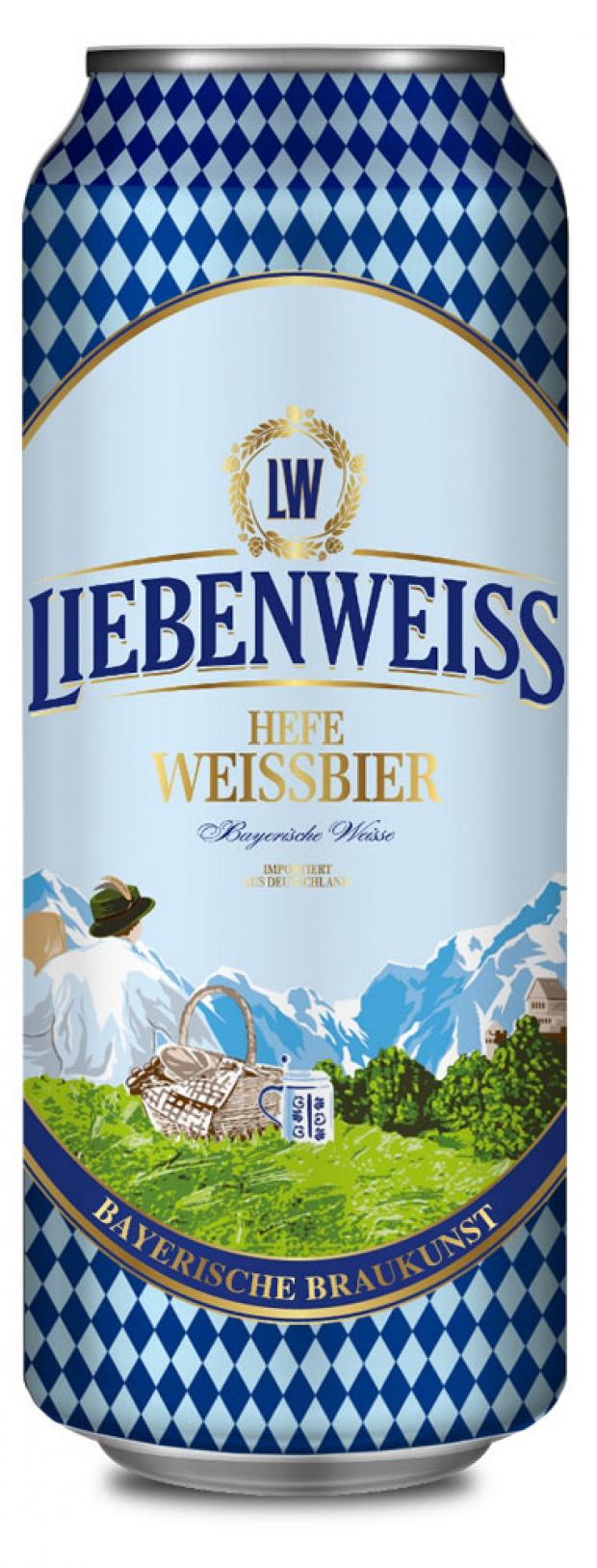 Пиво Liebenweiss Hefe-Weissbier светлое нефильтрованное 5,1%, 500 мл пиво gletcher blue monkey светлое нефильтрованное 500 мл