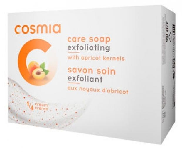 

Мыло косметическое Cosmia отшелушивающее с абрикосовыми косточками, 90 г