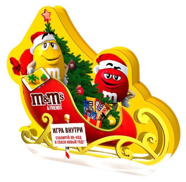 

Подарок новогодний сладкий M&M's Friends Сани, 325 г
